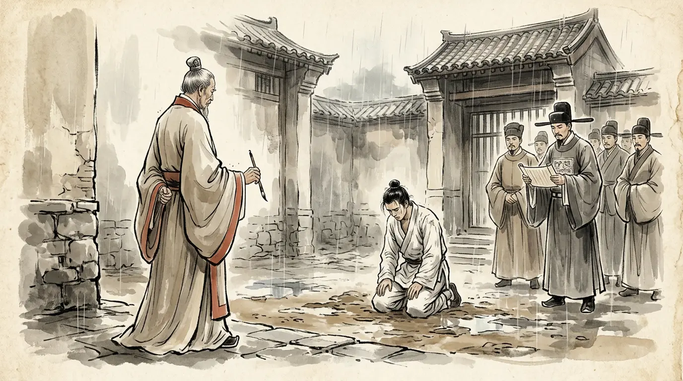 Panel 03: What happened to Ma Su, the histories do not agree: imprisoned and dead of it, says one; executed, says another. Zhuge Liang wept, and asked to be reduced in rank.