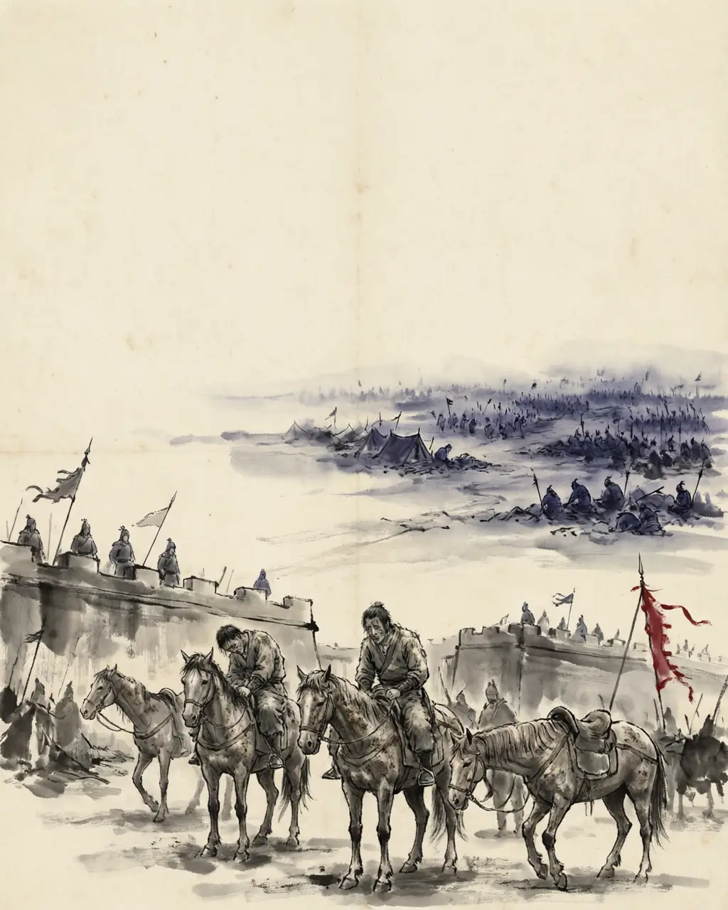 Panel 11: The fight ran from dawn to noon. The walls still stood, the sortie was home, and the Wu army had lost its stomach for the siege in a single morning.