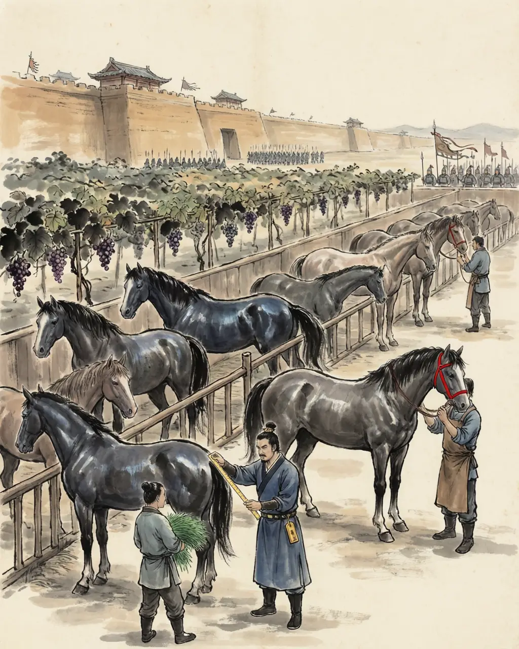 Panel 08: What he gave the emperor for the thirteen years was a set of answers: which peoples had walls and fields, which had horse-lords and herds, how many cities each held, and how far they were. Ferghana had a wine nobody had heard of, and horses whose sweat ran red.
