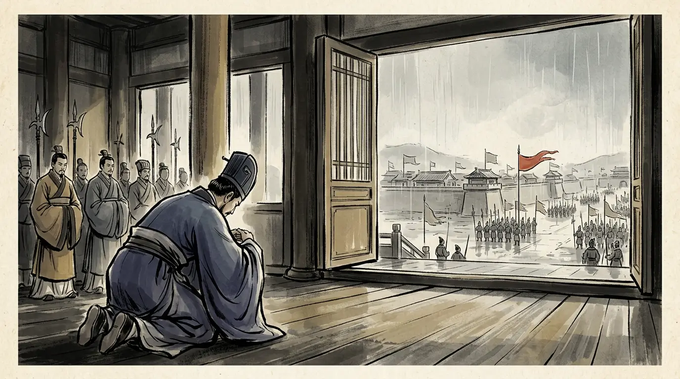 Panel 17: What the war had really created was a second government. Every officer who raised a force against the rebellion kept it; every province left to feed its own armies learned to hold its grain. In 188 the imperial clansman Liu Yan went to the throne with a proposal that reads like reform and is not: the inspectors have too little weight to restrain anyone and the wrong men are put in the posts anyway — replace them with governors who carry the centre's authority, and pick the court's heavy men for them.