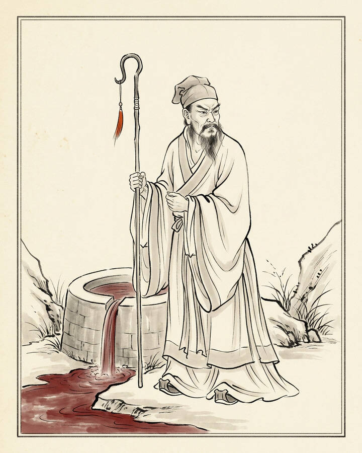 Ink leaf portrait of Ruyi Zhenxian, Ruyi Zhenxian of Jieyang Mountain.
