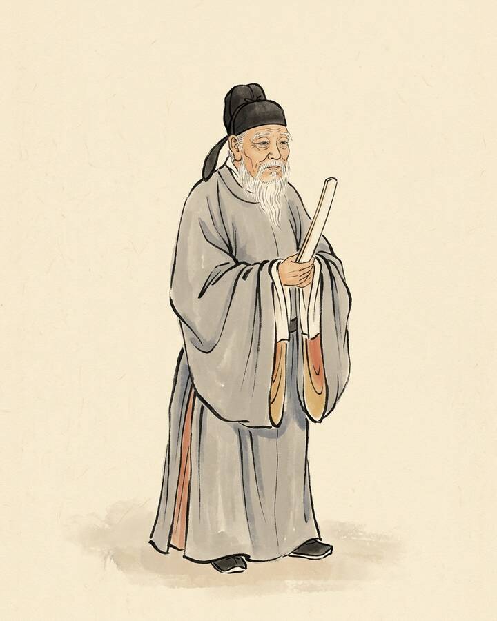 Ink leaf portrait of Taibai Jinxing, The Long-Light Star.