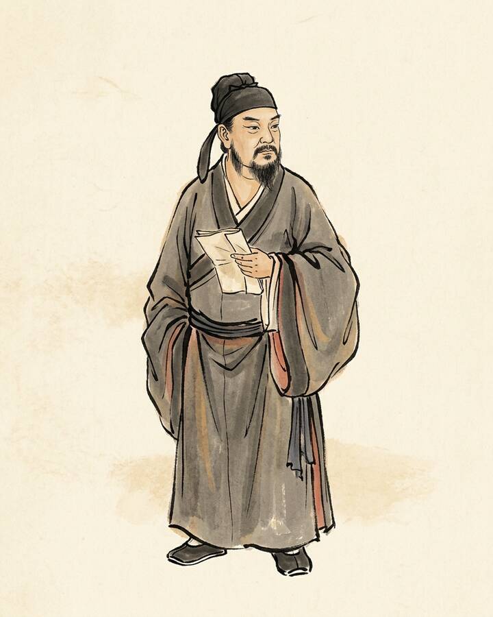 Ink leaf portrait of Song Jiang, Timely Rain.