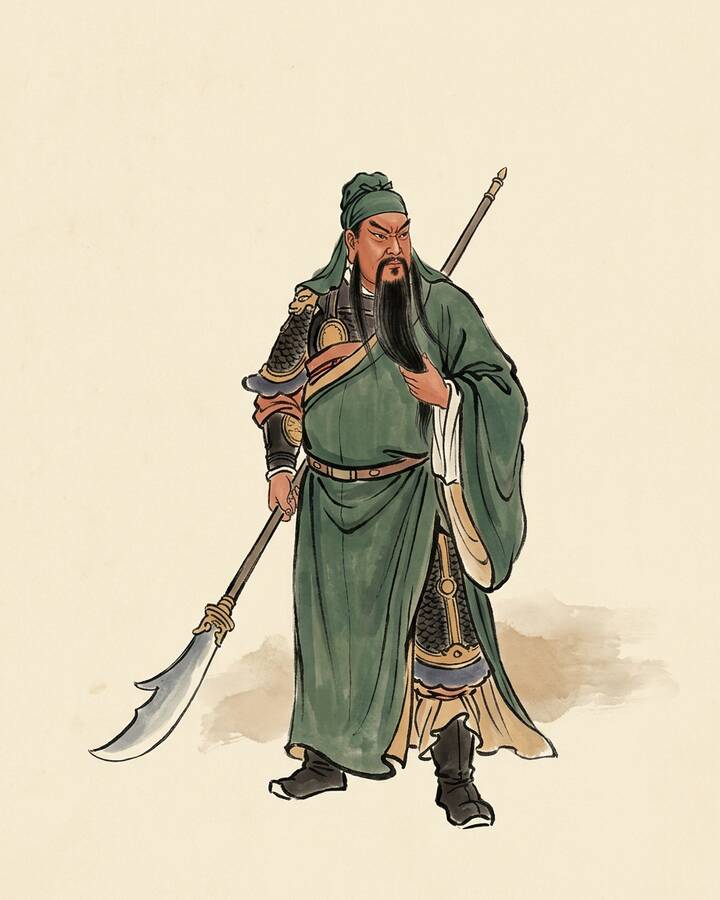 Ink leaf portrait of Guan Sheng, Great Blade.