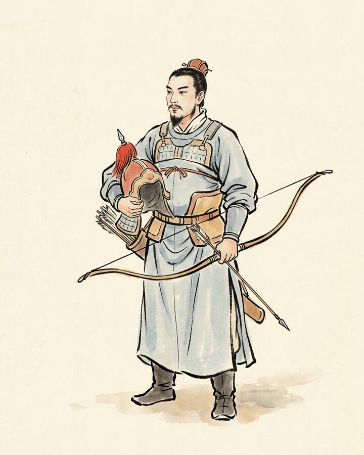 Ink leaf portrait of Hua Rong, Little Li Guang.
