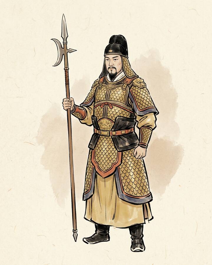 Ink leaf portrait of Xu Ning, Golden Lancer.
