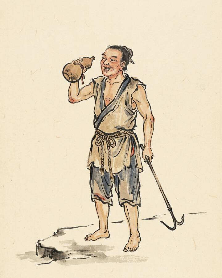 Ink leaf portrait of Ruan Xiaoqi, Living Yama.