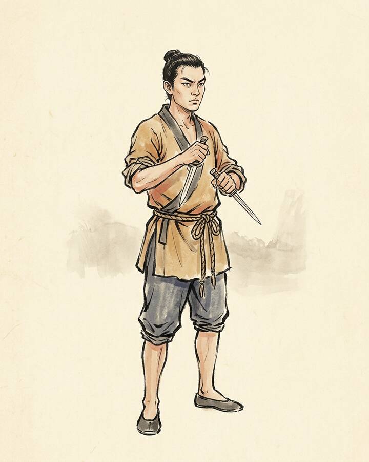 Ink leaf portrait of Shi Xiu, Reckless Third Lord.