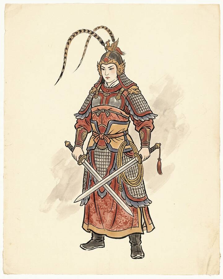 Ink leaf portrait of Hu Sanniang, Ten Feet of Blue.