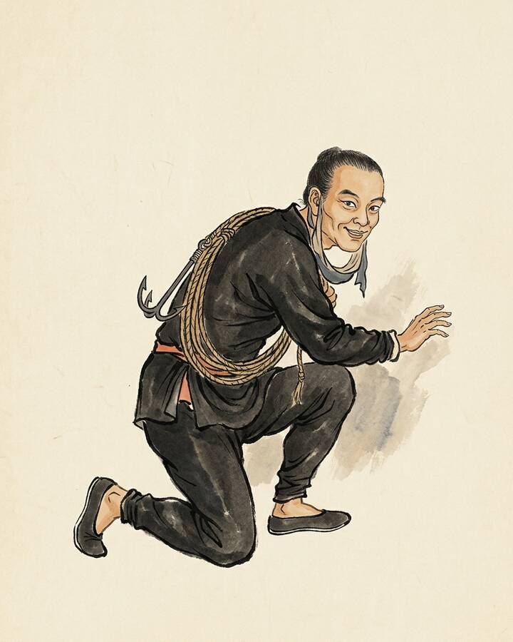Ink leaf portrait of Shi Qian, Flea on the Drum.